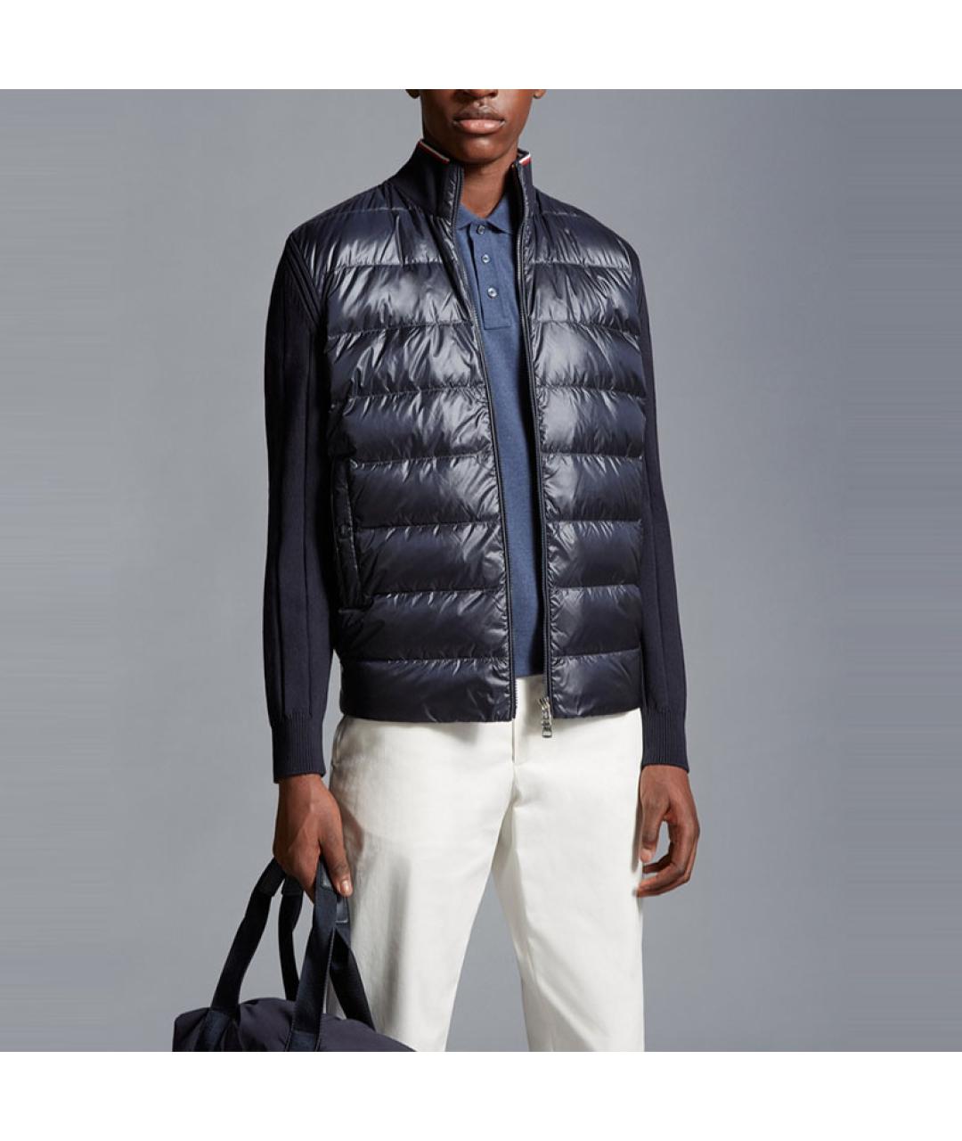 MONCLER Темно-синий пуховик, фото 3