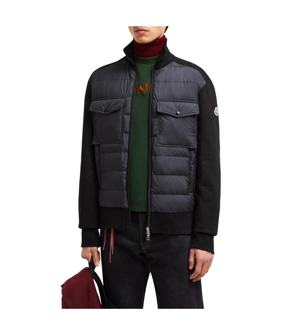 MONCLER Черный пуховик, фото 2