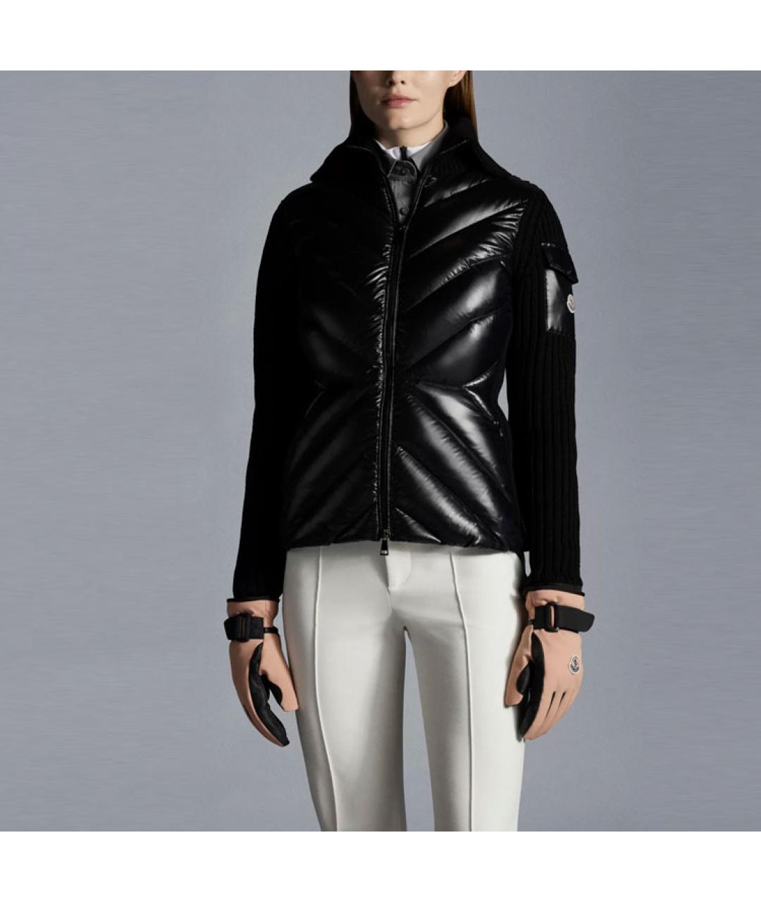 MONCLER Черный пуховик, фото 2
