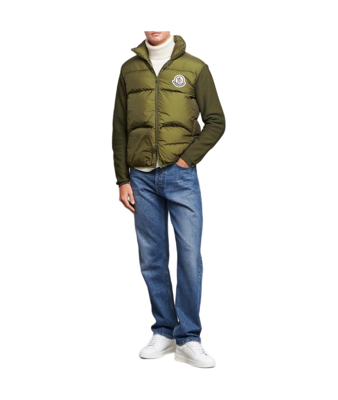 MONCLER Зеленый пуховик, фото 5