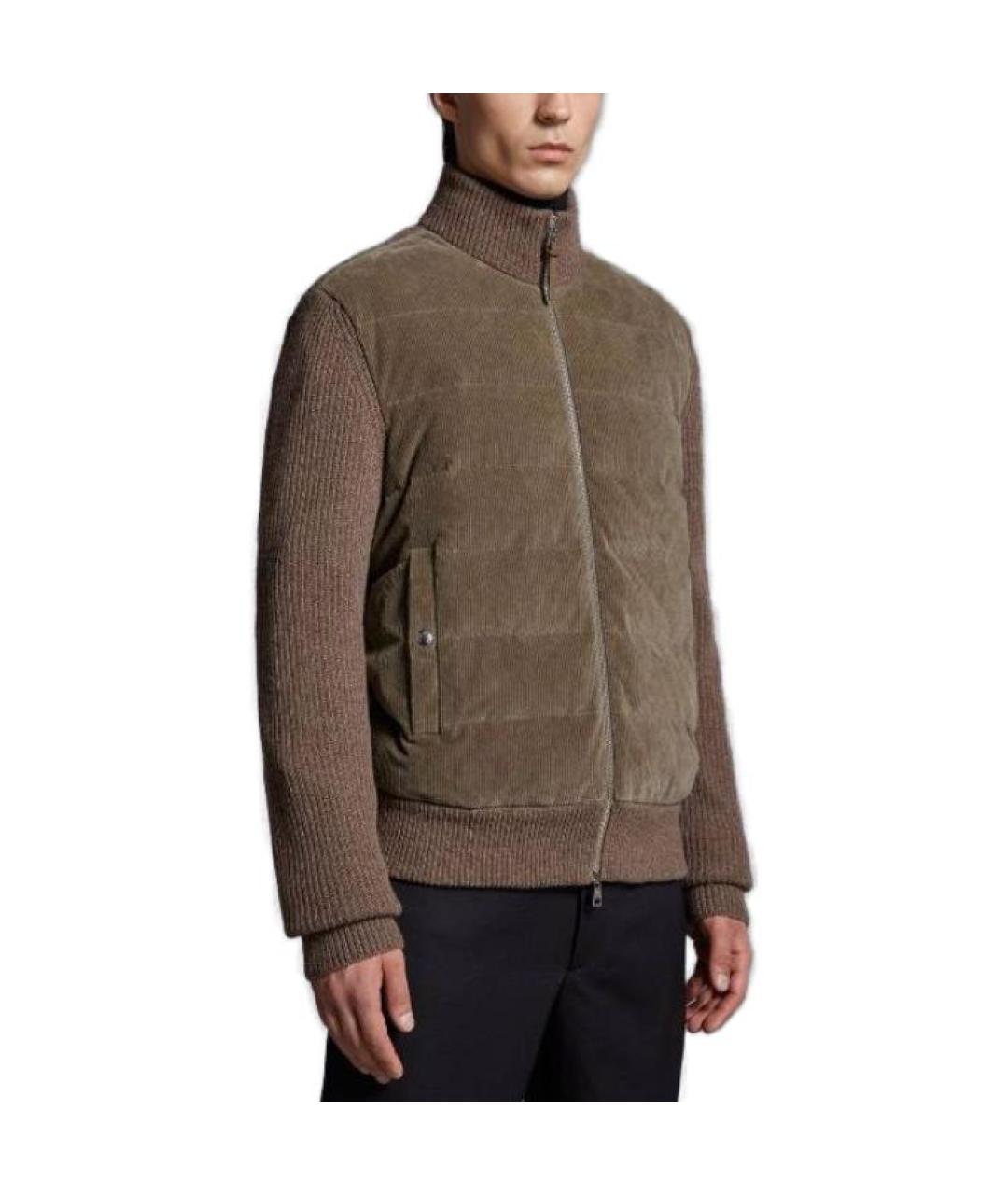 MONCLER Коричневый пуховик, фото 4