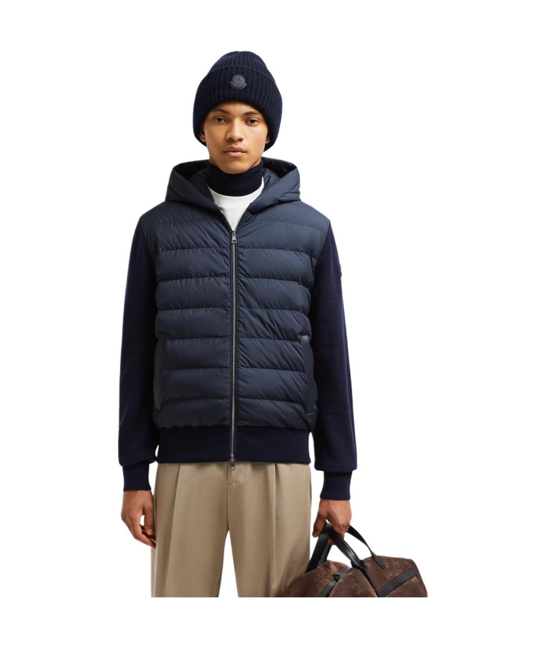 MONCLER Темно-синий пуховик, фото 5