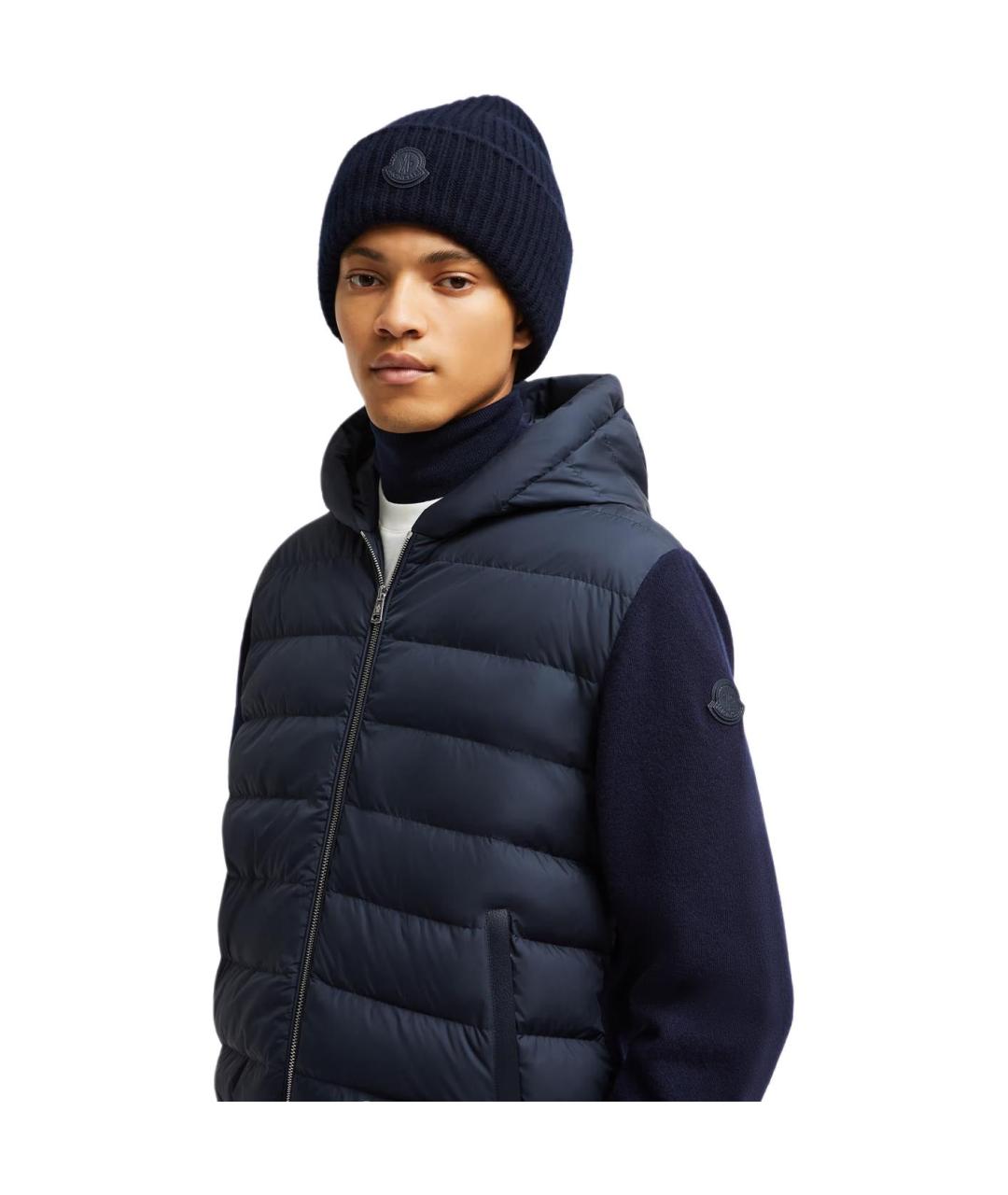 MONCLER Темно-синий пуховик, фото 4