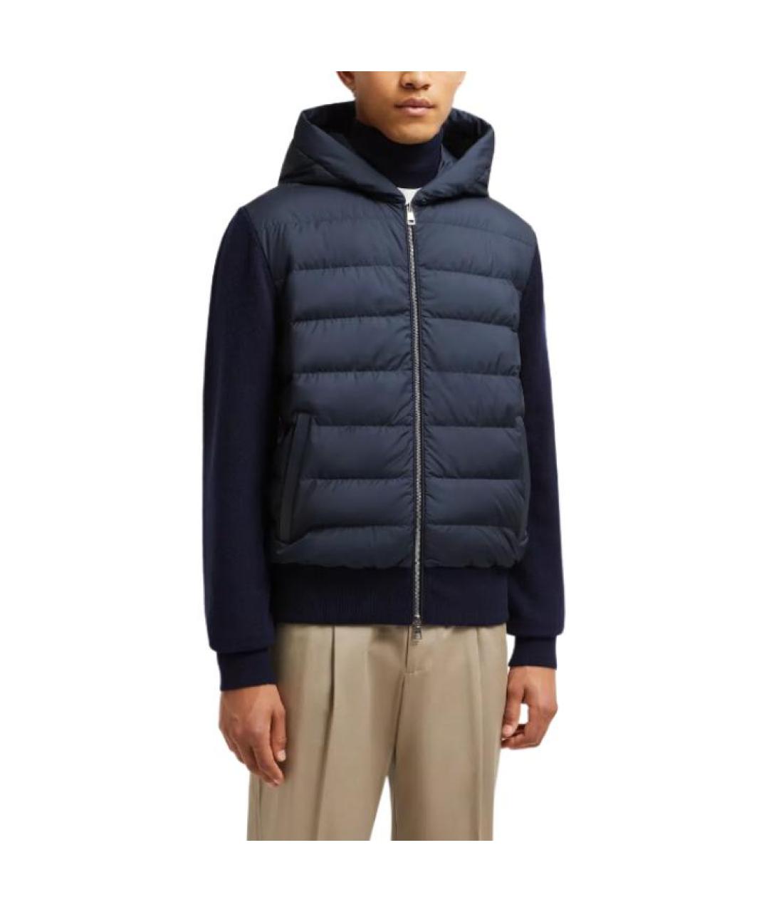 MONCLER Темно-синий пуховик, фото 2