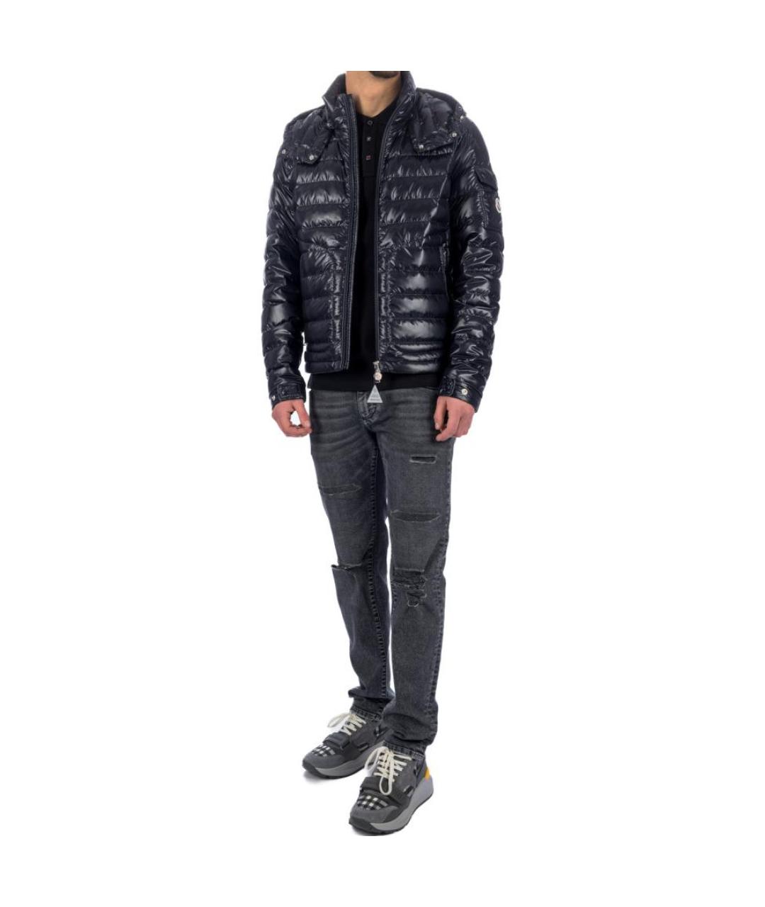 MONCLER Темно-синий пуховик, фото 2