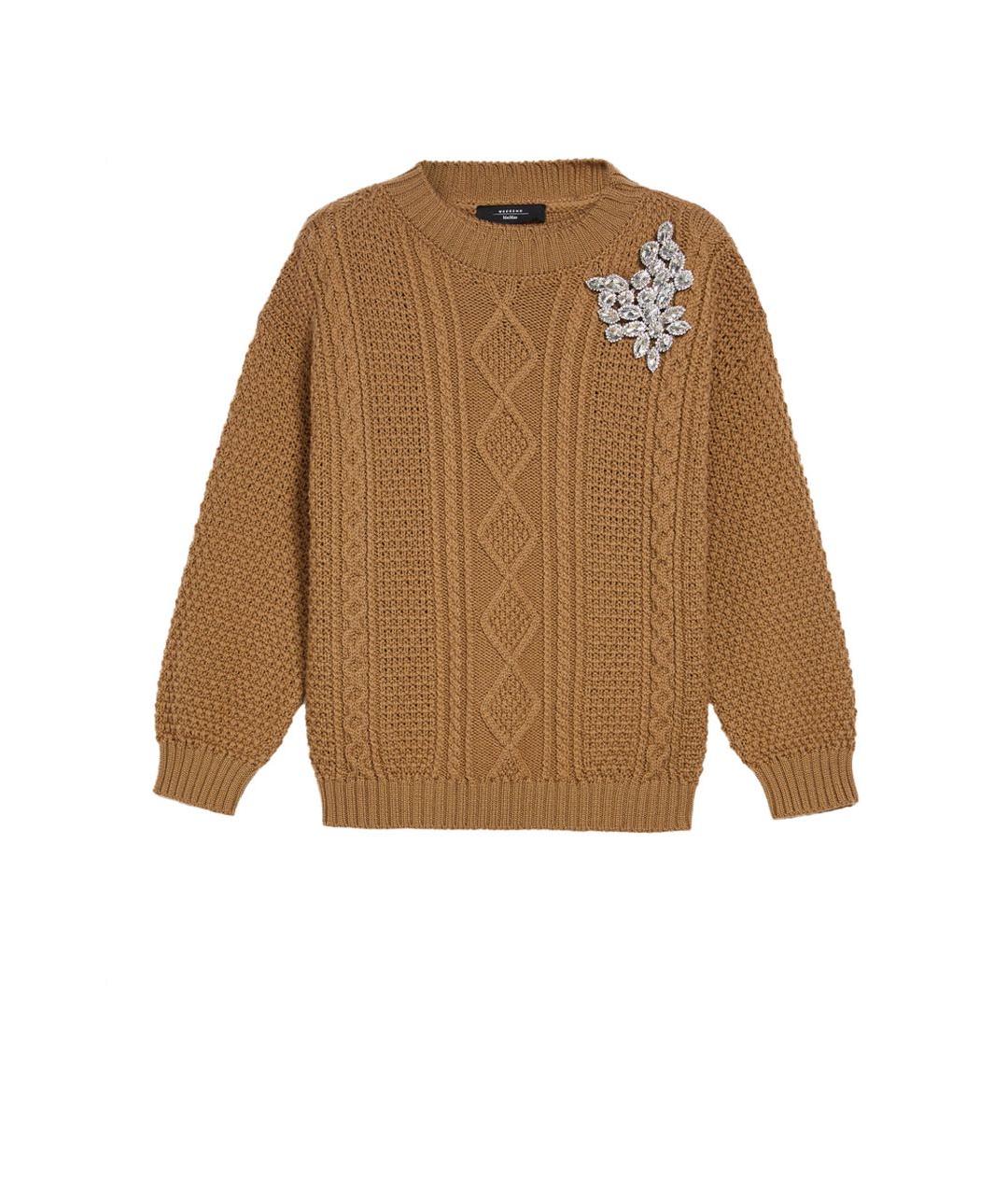 WEEKEND MAX MARA Бежевый шерстяной джемпер / свитер, фото 1