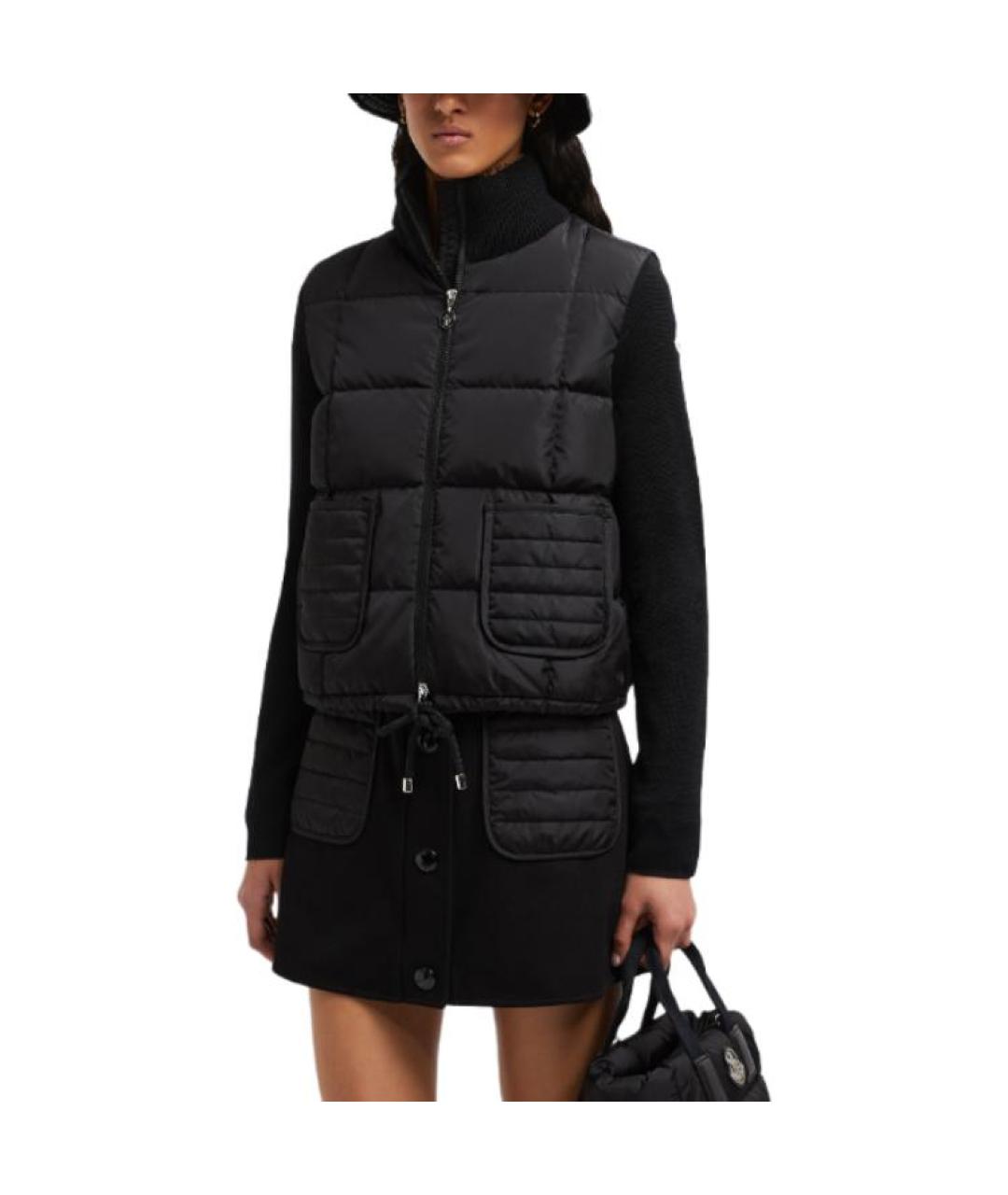 MONCLER Черный пуховик, фото 4