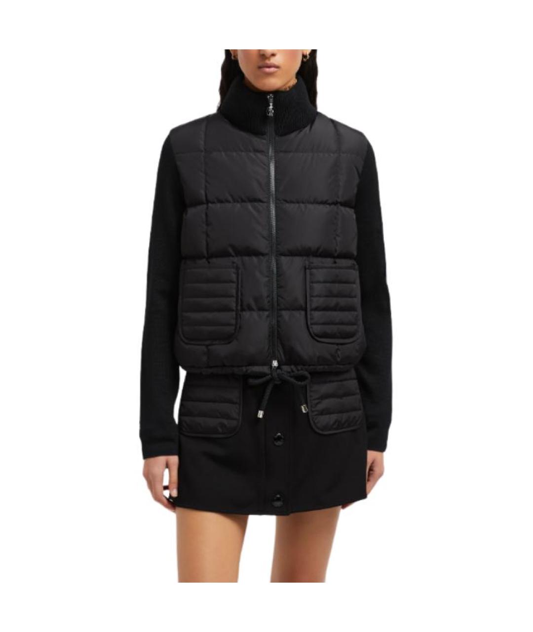 MONCLER Черный пуховик, фото 2