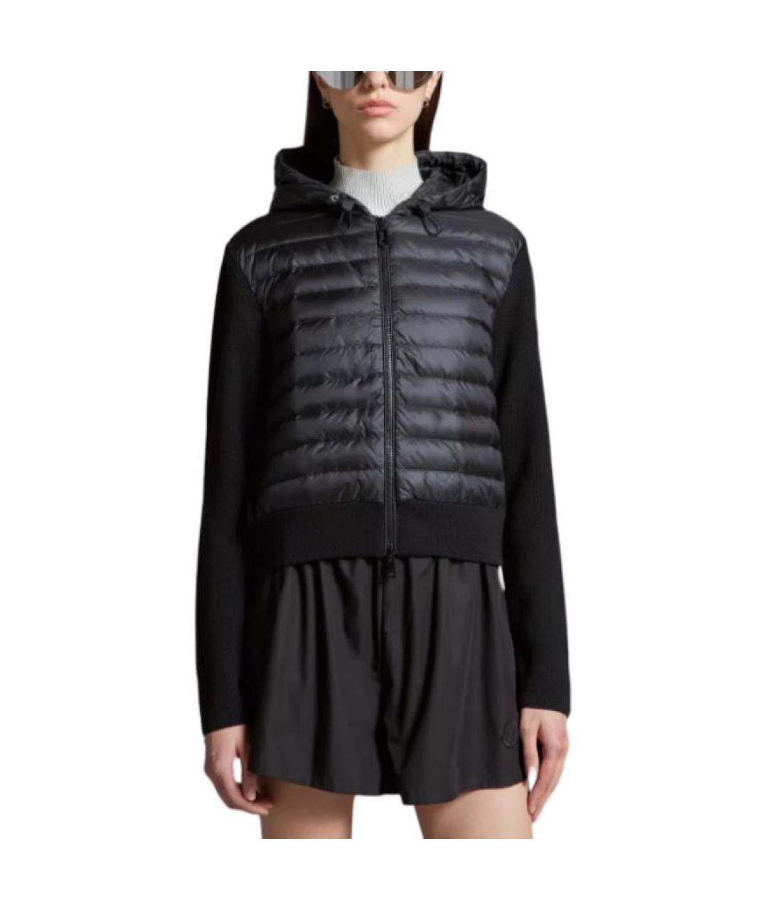 MONCLER Черный пуховик, фото 2