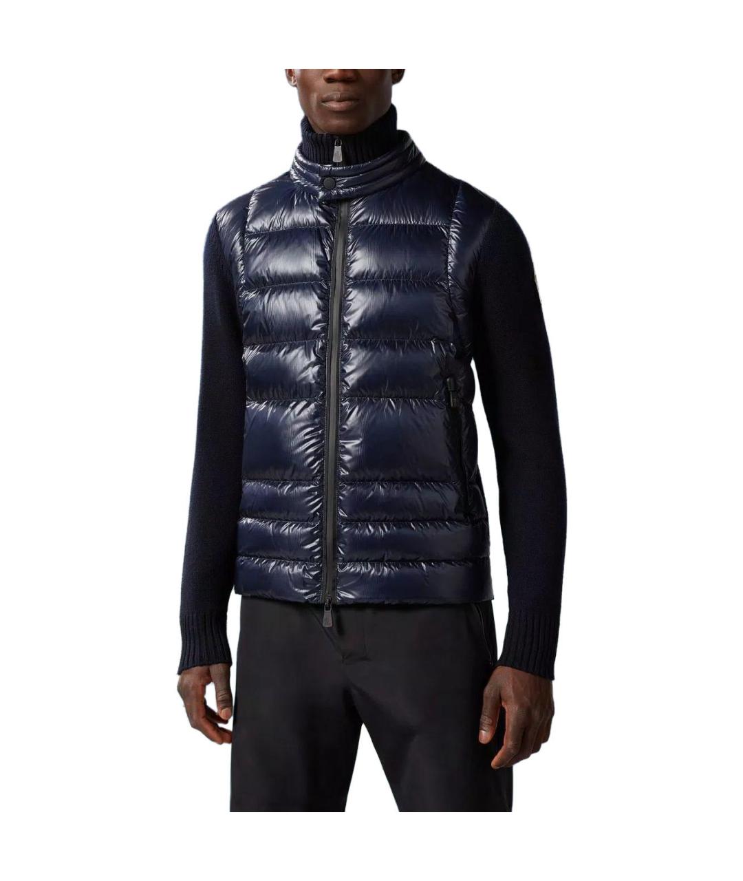 MONCLER Темно-синий пуховик, фото 2
