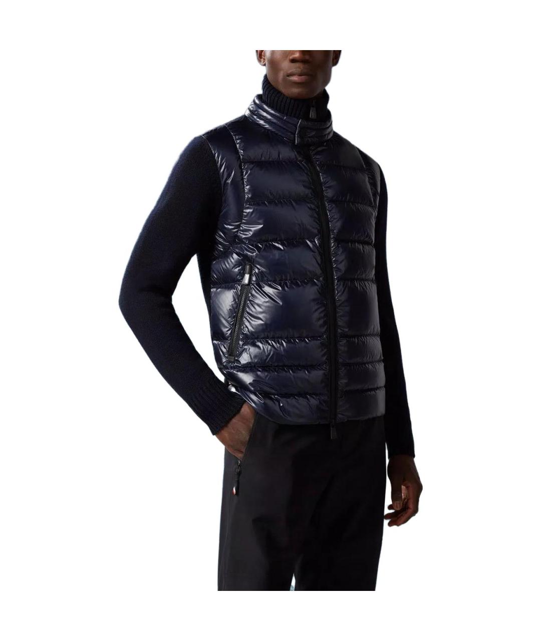 MONCLER Темно-синий пуховик, фото 3