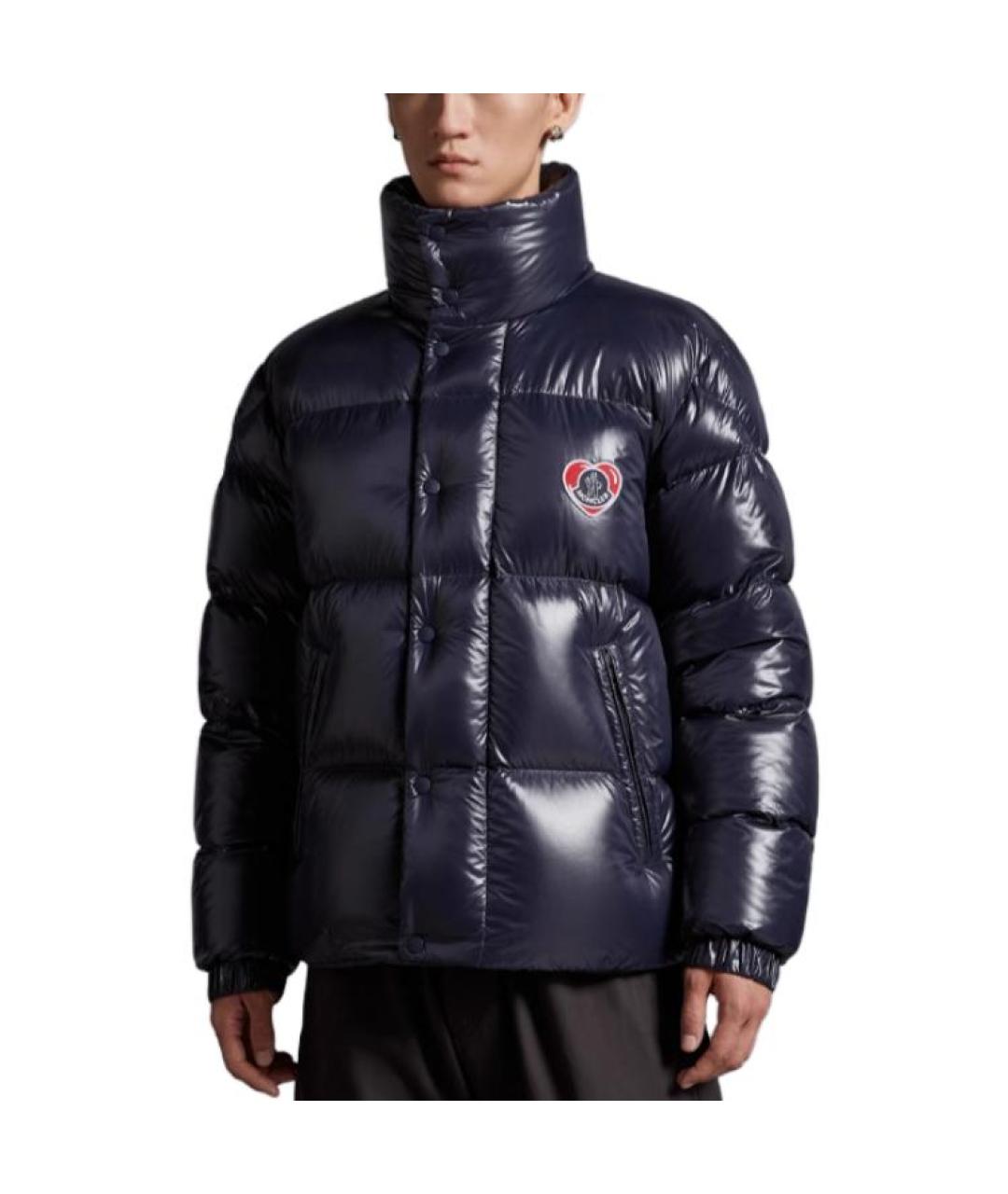 MONCLER Темно-синий пуховик, фото 4
