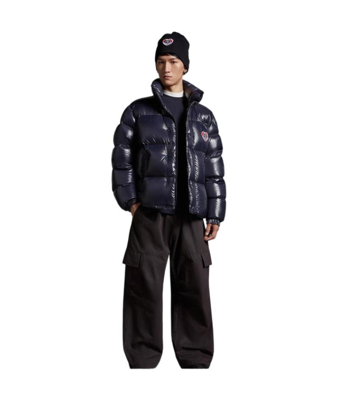 MONCLER Темно-синий пуховик, фото 7