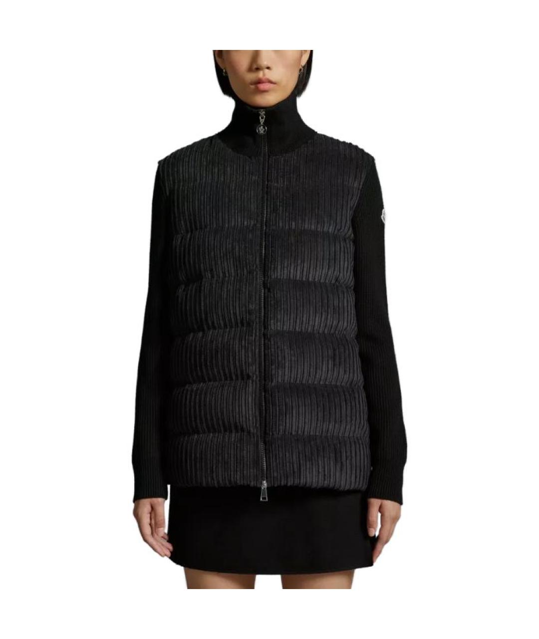 MONCLER Черный пуховик, фото 2