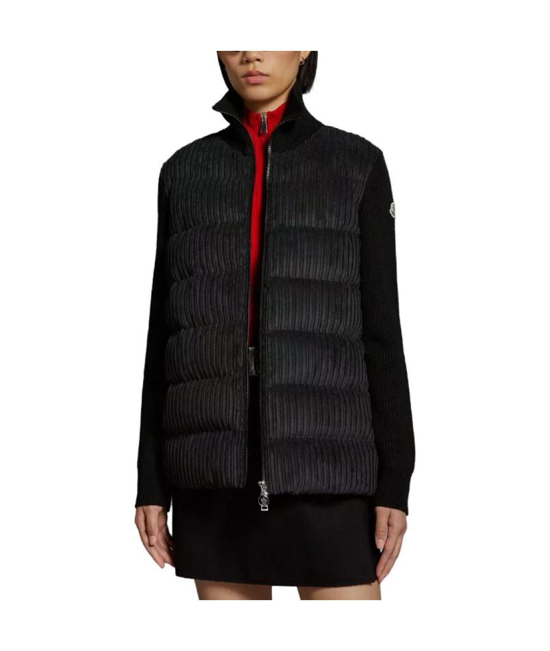 MONCLER Черный пуховик, фото 4