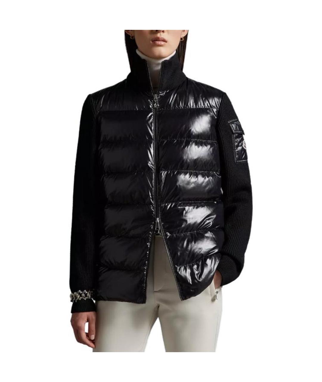 MONCLER Черный пуховик, фото 4