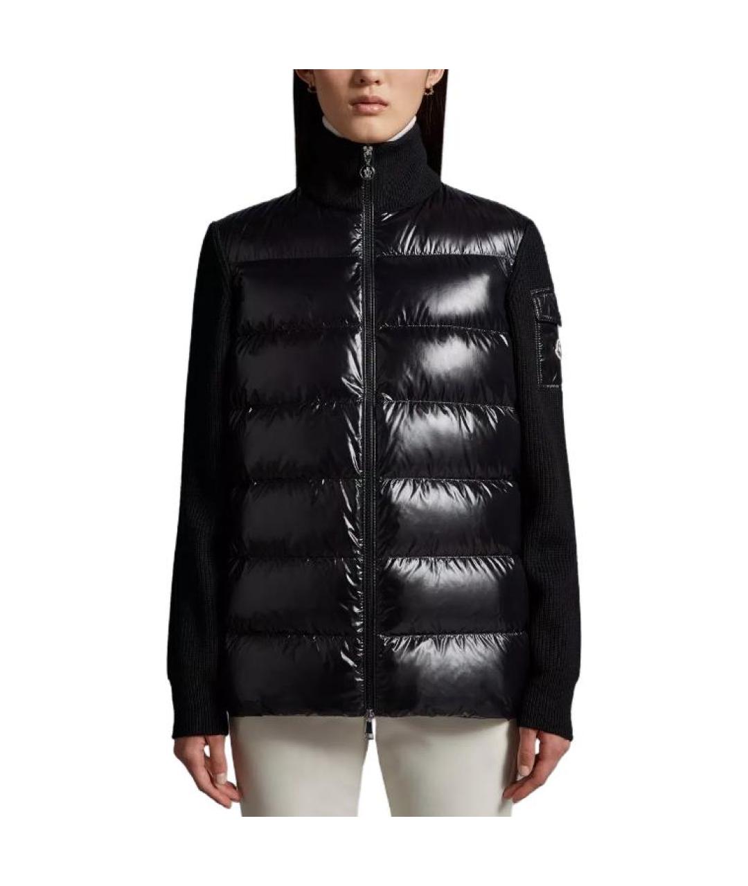 MONCLER Черный пуховик, фото 2