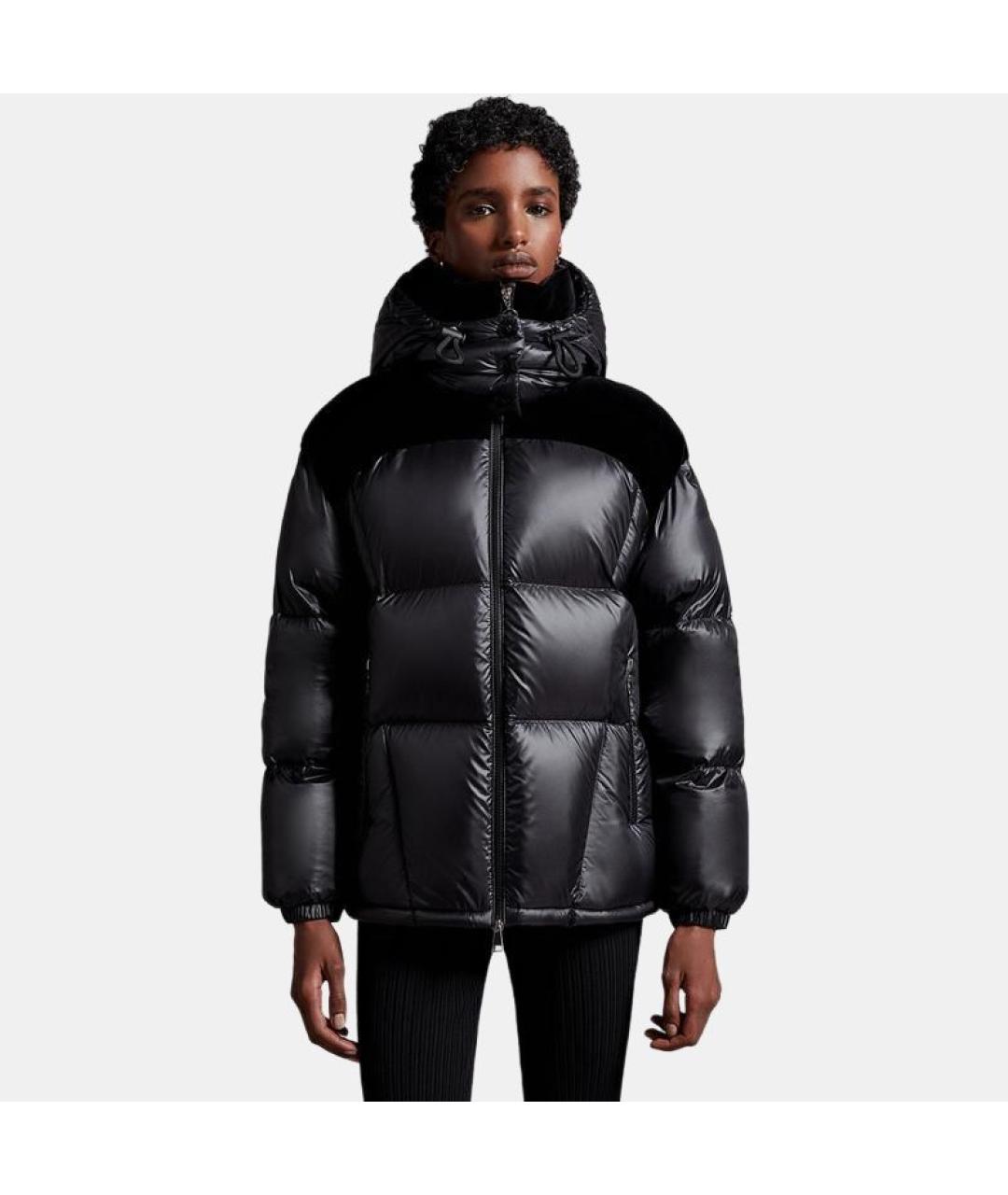 MONCLER Черный пуховик, фото 2