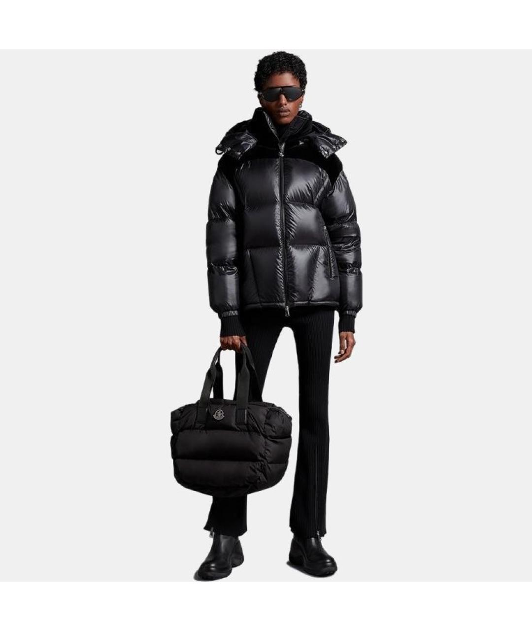 MONCLER Черный пуховик, фото 3