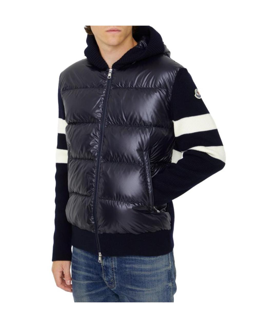 MONCLER Темно-синий пуховик, фото 2