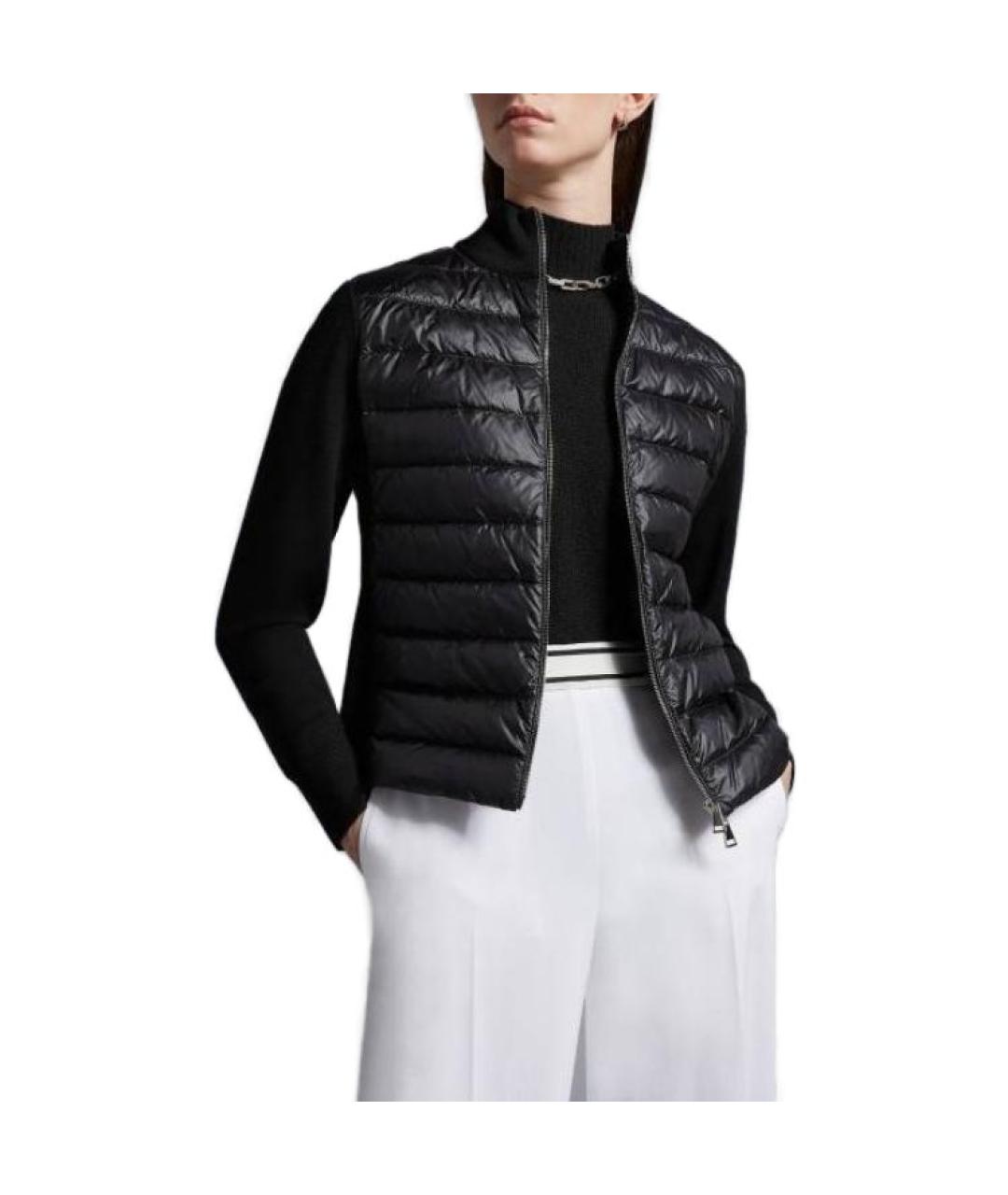 MONCLER Черный пуховик, фото 4