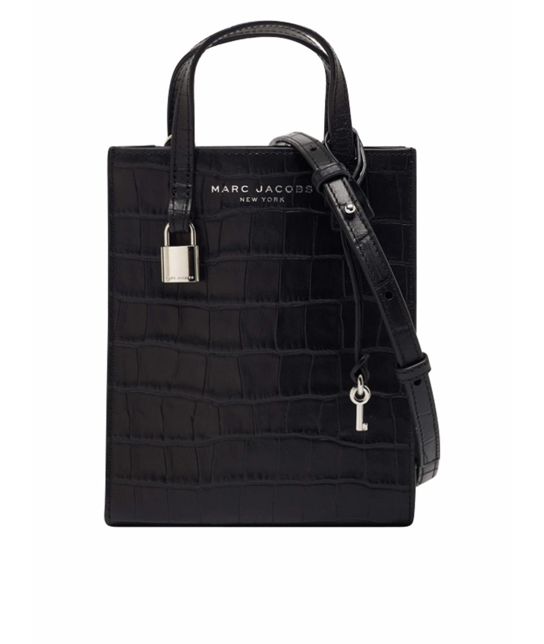 MARC JACOBS Черная кожаная сумка с короткими ручками, фото 1