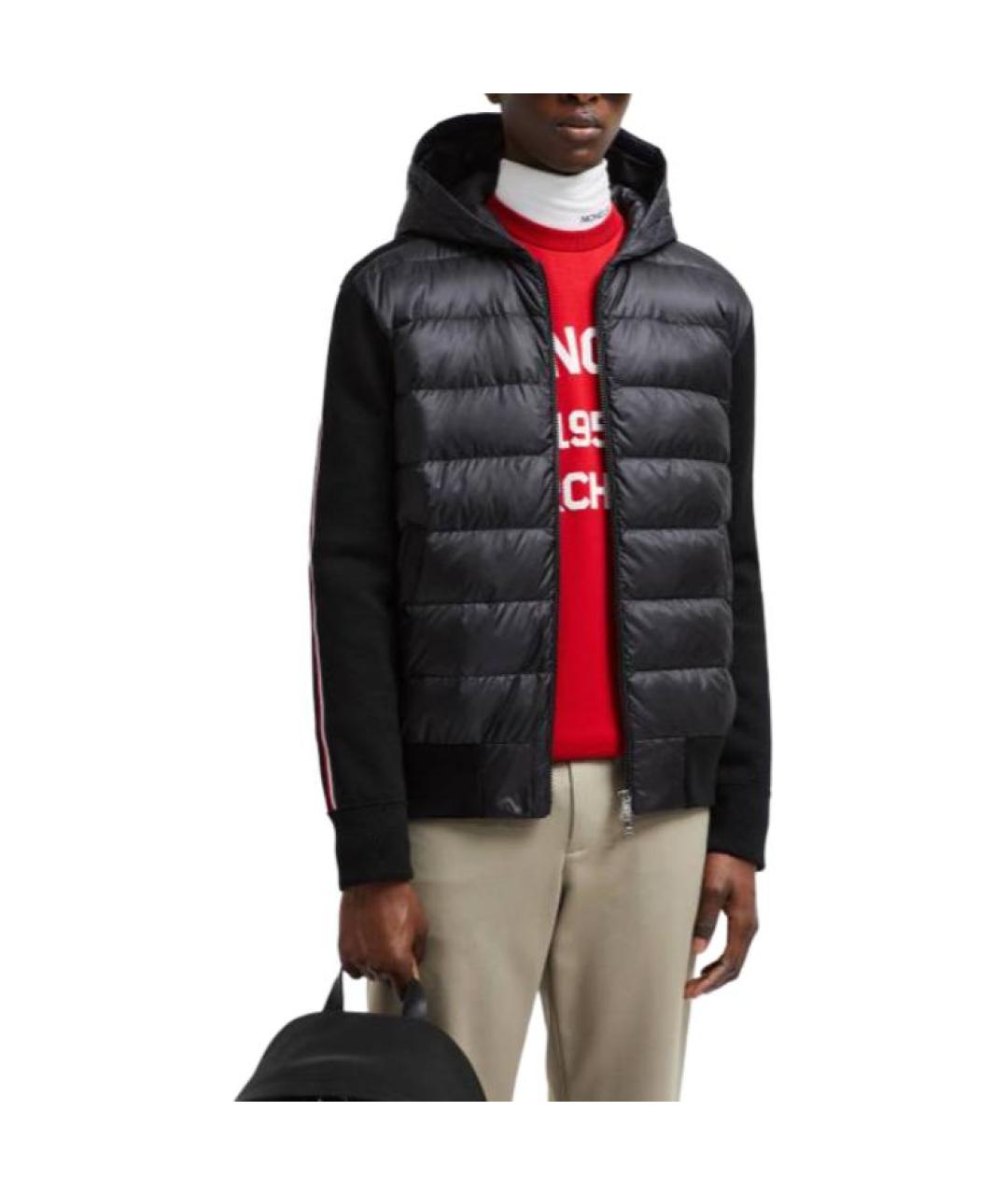 MONCLER Черный пуховик, фото 3
