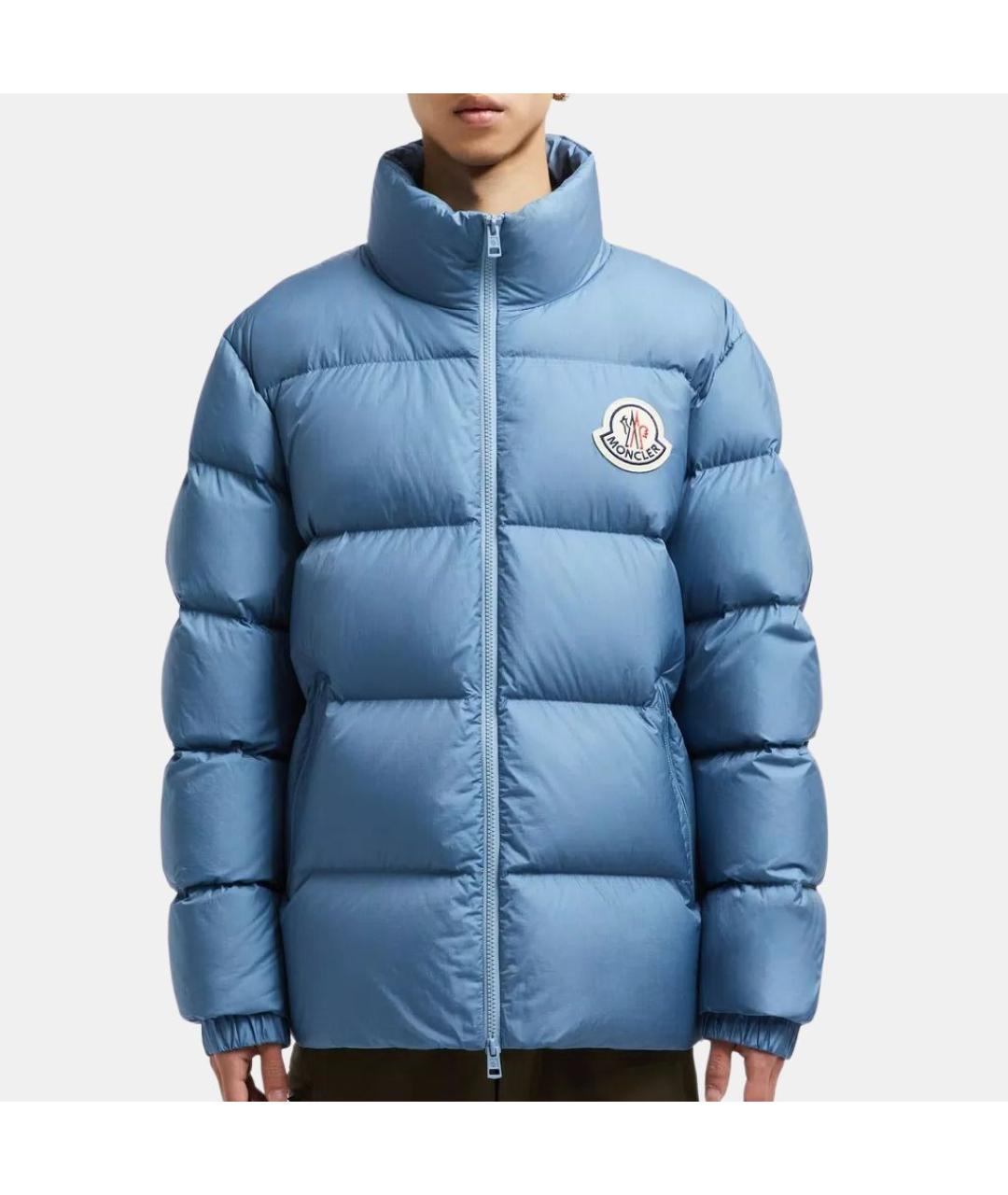 MONCLER Голубая полиамидовая куртка, фото 3