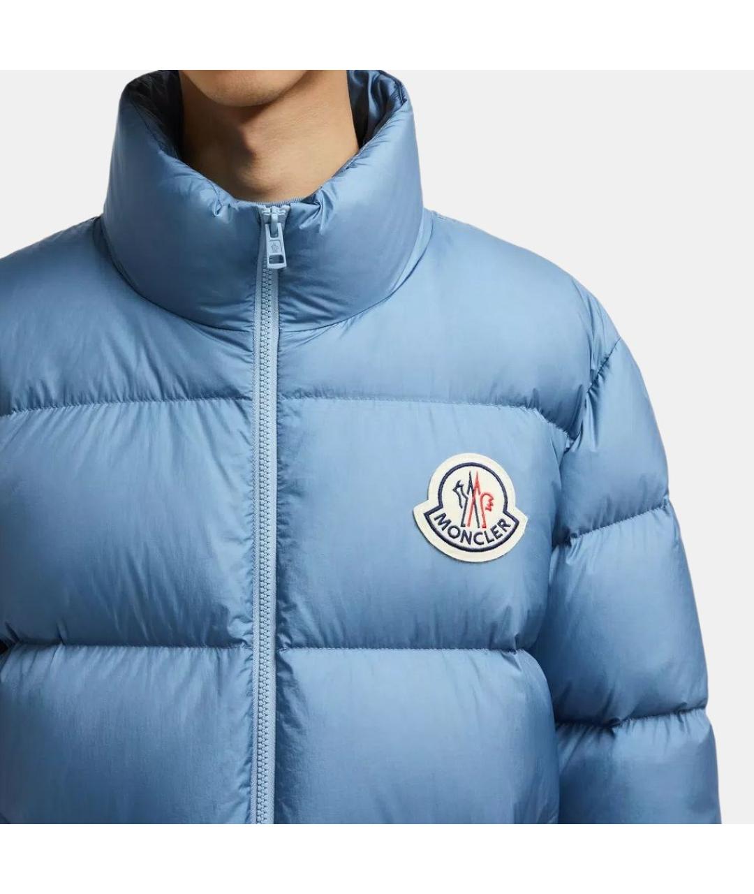 MONCLER Голубая полиамидовая куртка, фото 2