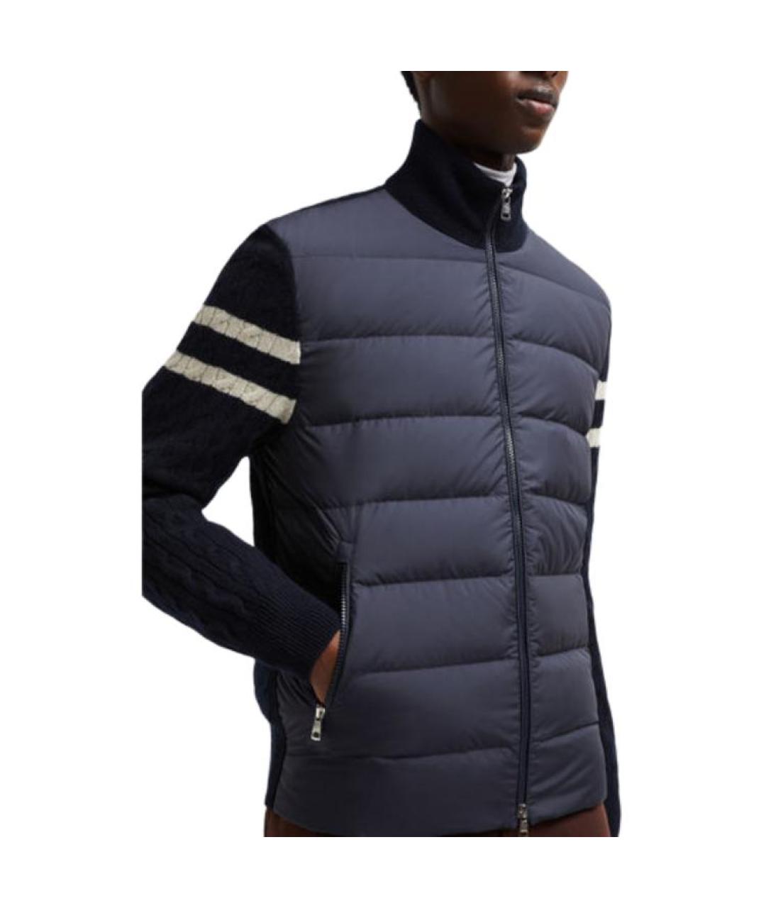 MONCLER Темно-синий пуховик, фото 2