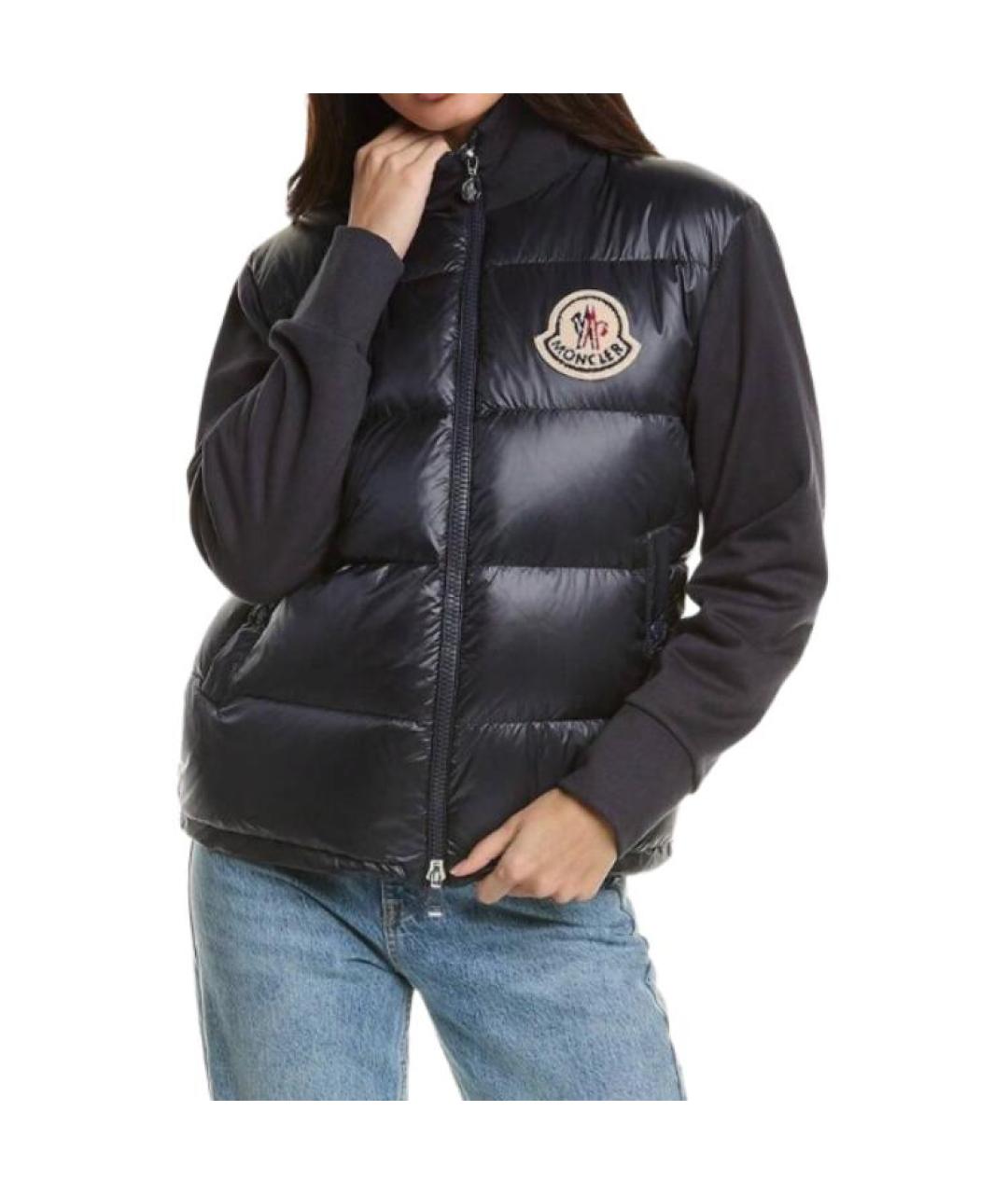 MONCLER Темно-синий пуховик, фото 5
