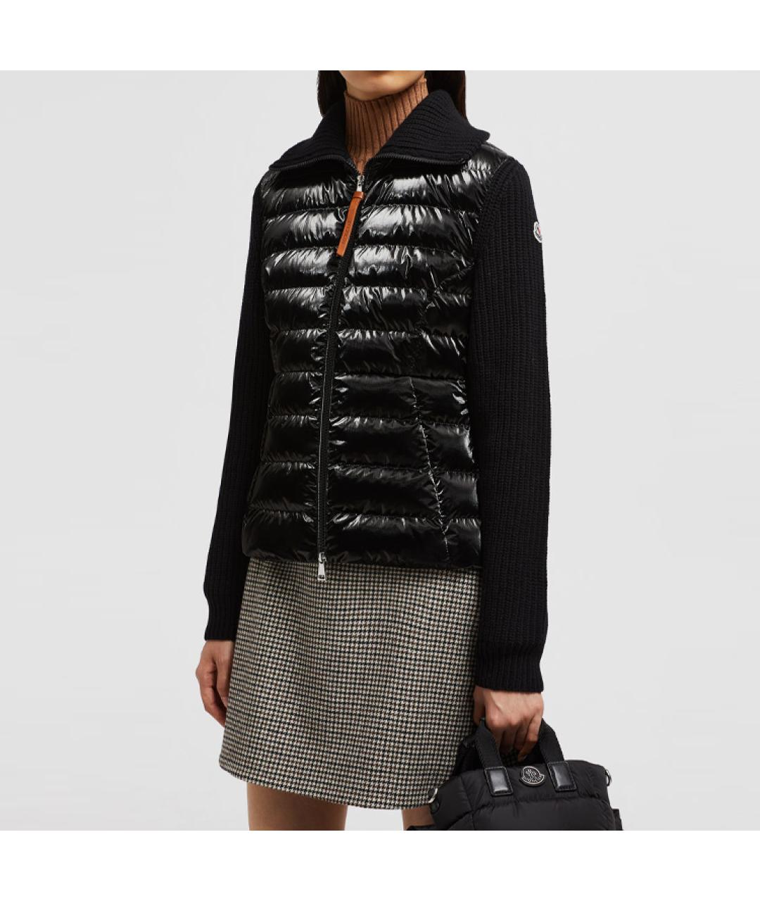 MONCLER Черный пуховик, фото 4