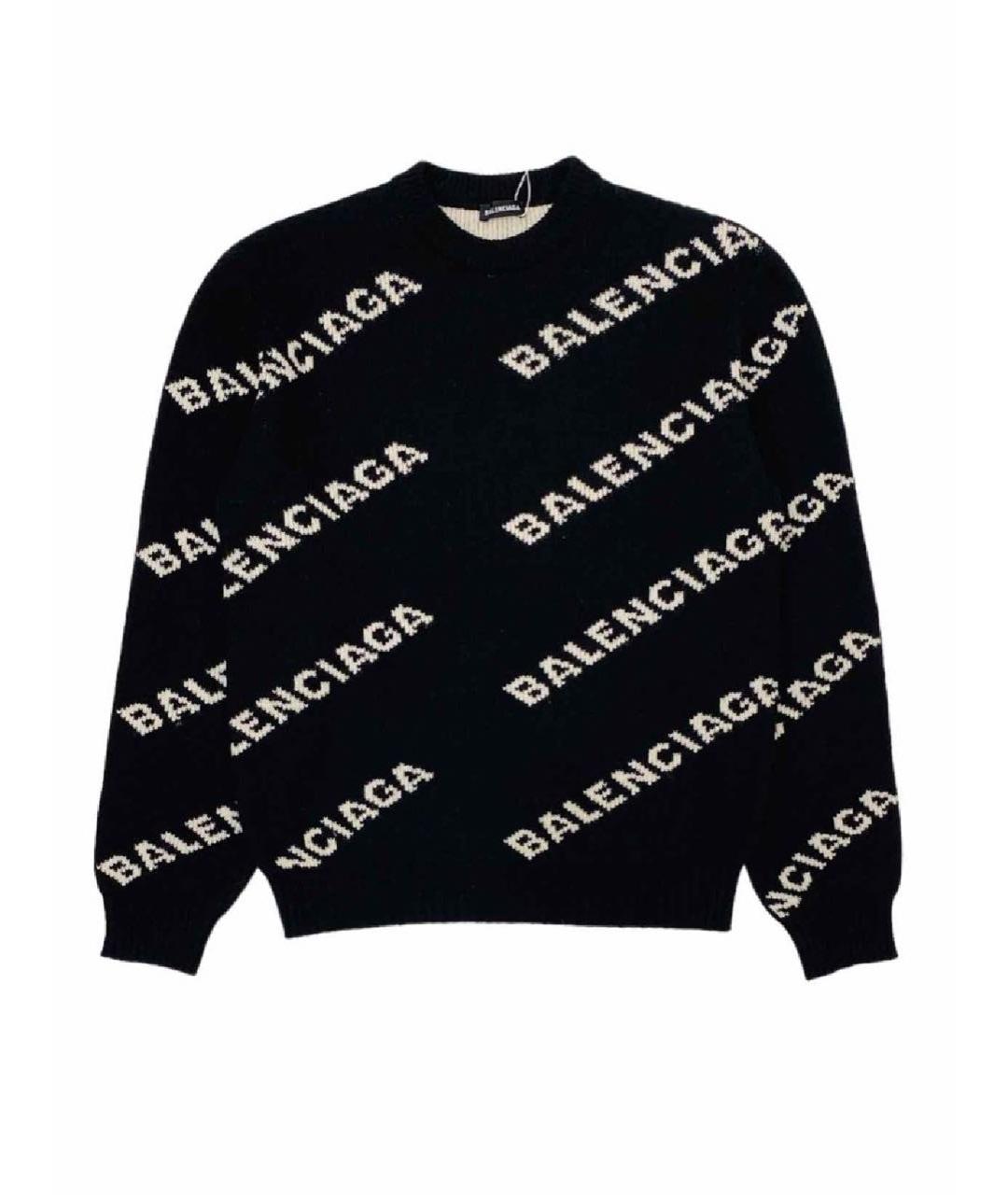 BALENCIAGA Черный шерстяной джемпер / свитер, фото 1