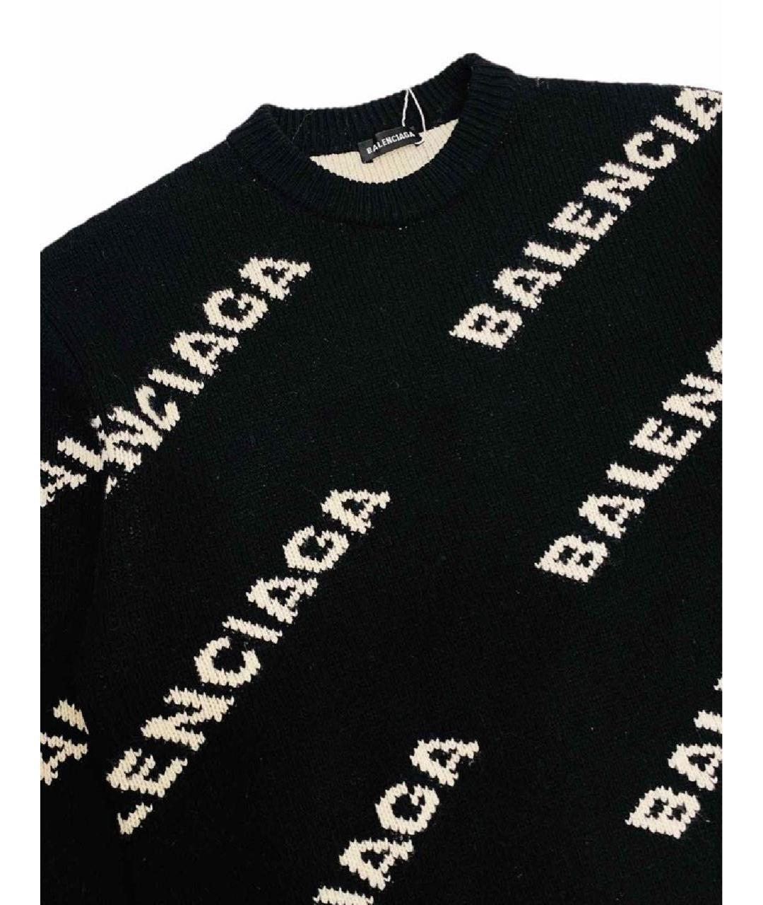 BALENCIAGA Черный шерстяной джемпер / свитер, фото 3