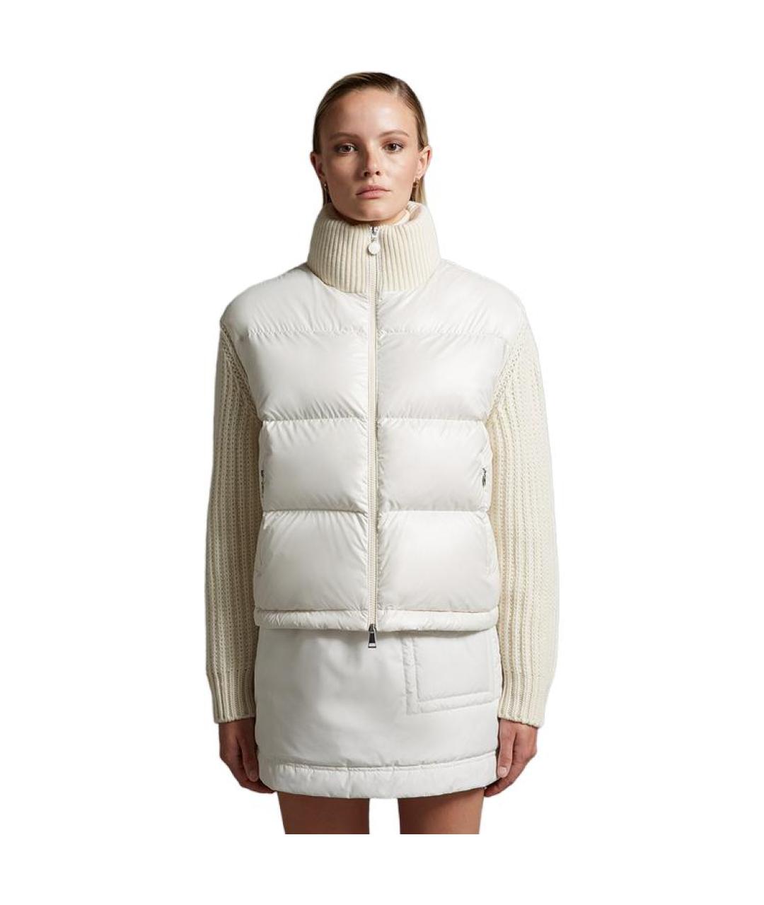 MONCLER Белый пуховик, фото 4