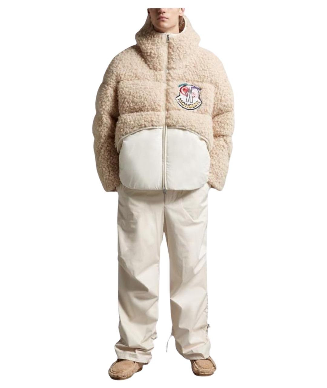 MONCLER Бежевый пуховик, фото 5