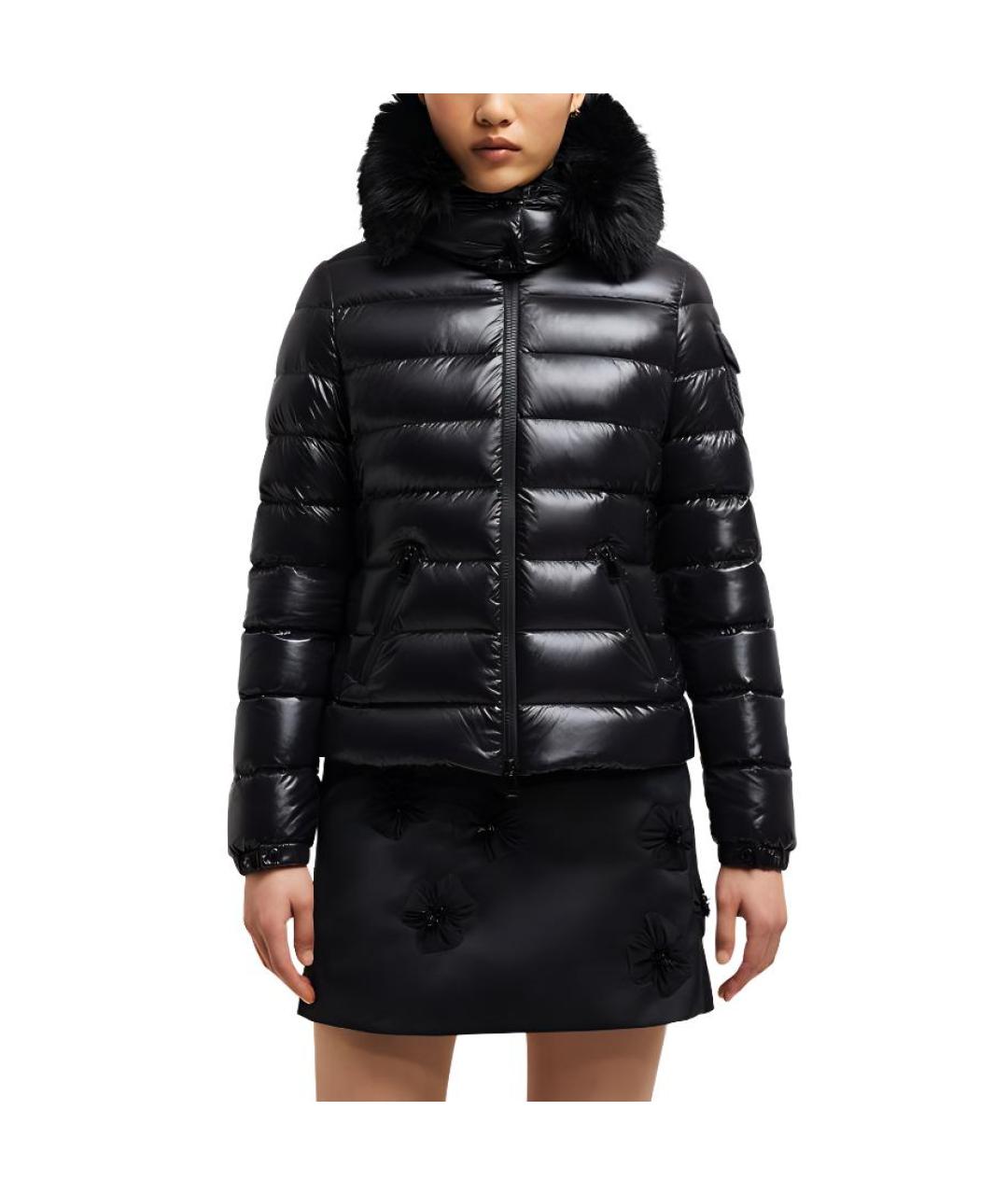 MONCLER Черный пуховик, фото 2
