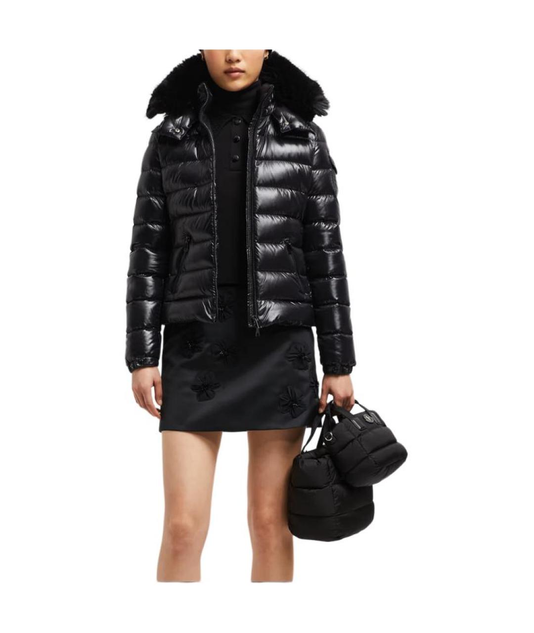 MONCLER Черный пуховик, фото 4