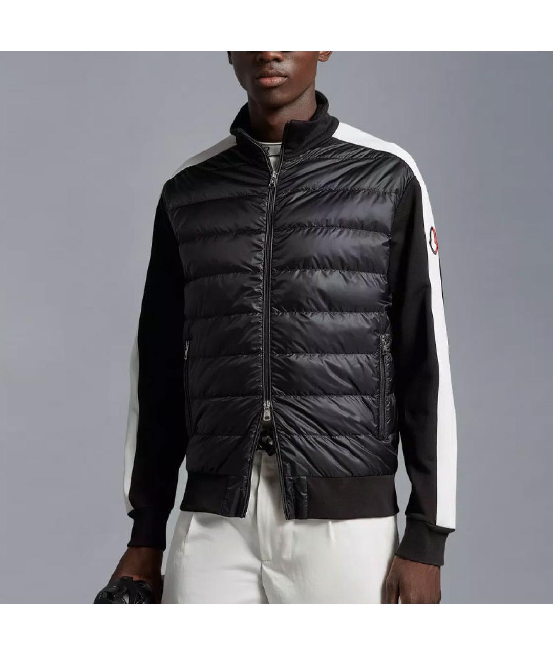 MONCLER Черный пуховик, фото 2