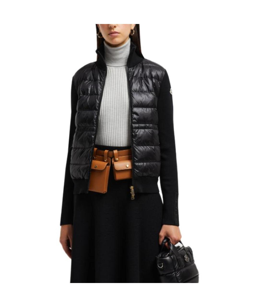MONCLER Черный пуховик, фото 4