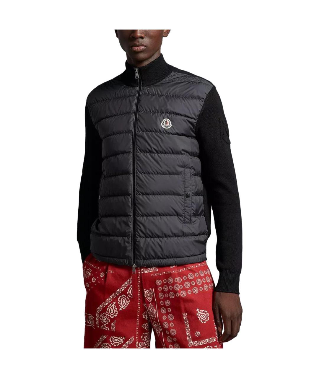 MONCLER Черный пуховик, фото 4