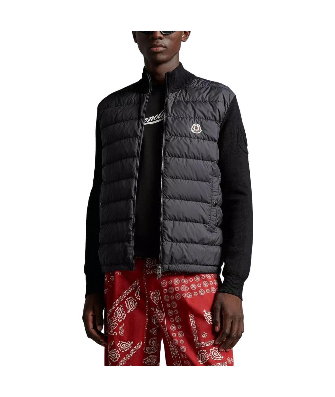 MONCLER Черный пуховик, фото 2