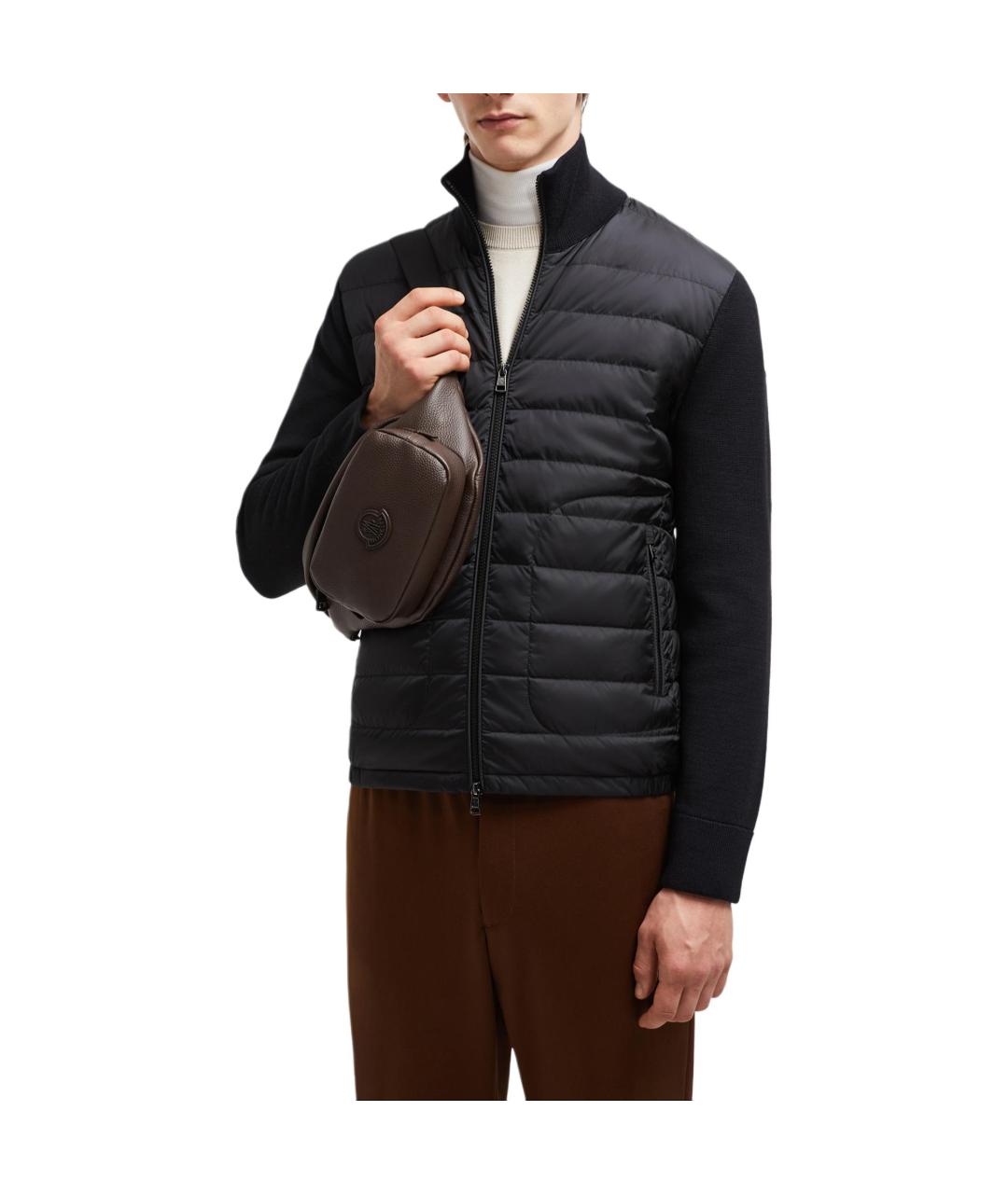 MONCLER Черный пуховик, фото 4