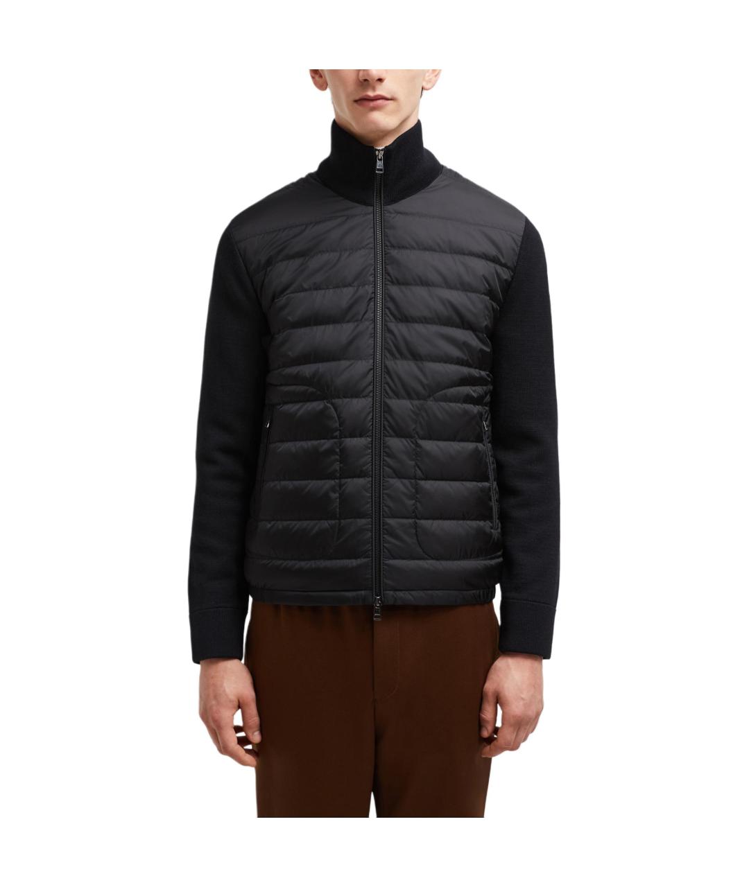 MONCLER Черный пуховик, фото 2