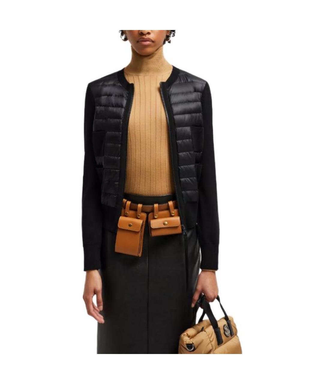 MONCLER Черный пуховик, фото 2