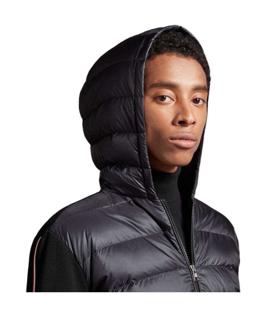 MONCLER Черный пуховик, фото 4