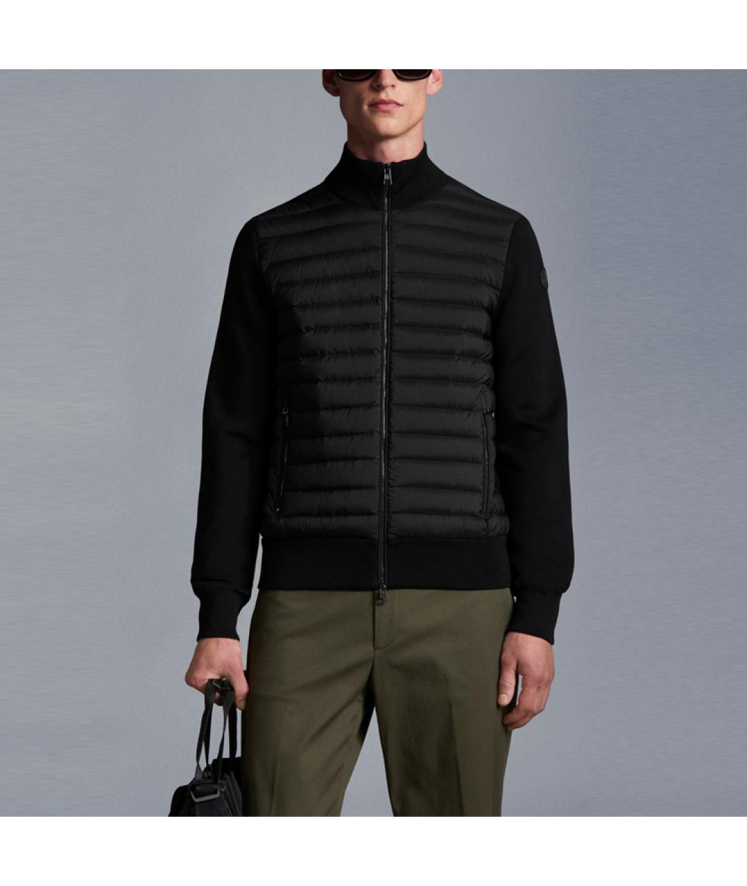 MONCLER Черный пуховик, фото 2