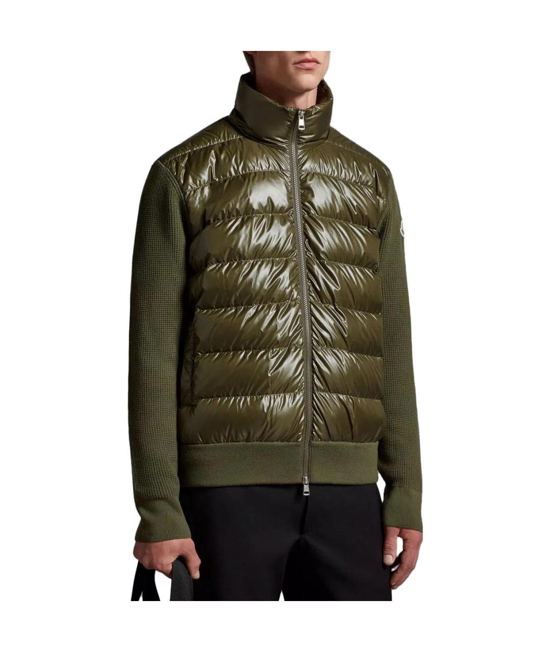 MONCLER Зеленый пуховик, фото 4