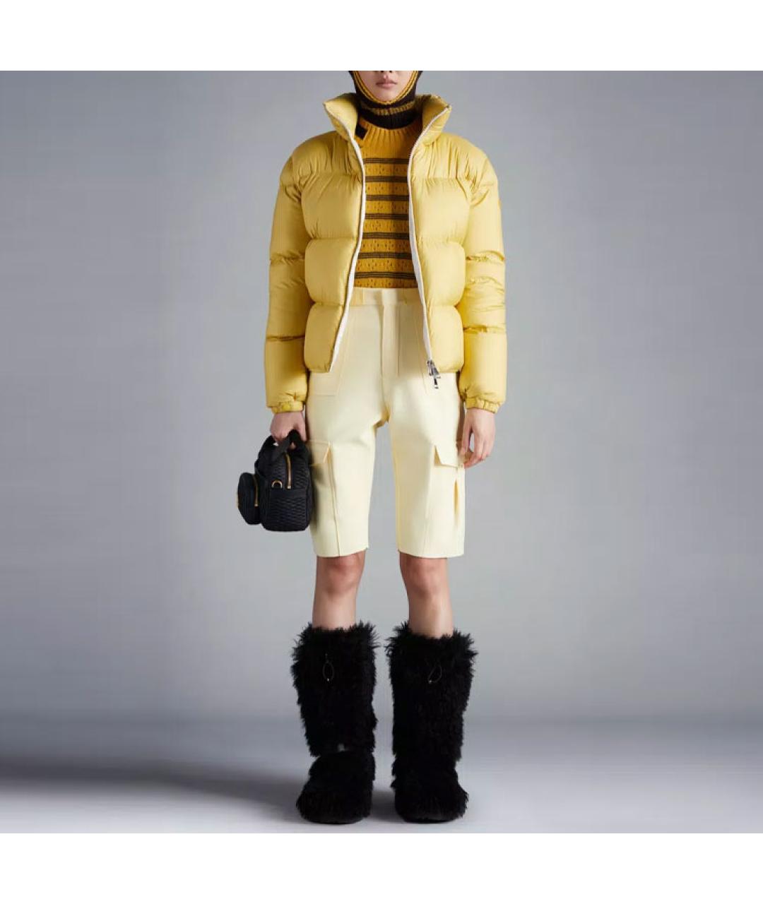 MONCLER Желтая полиамидовая куртка, фото 3