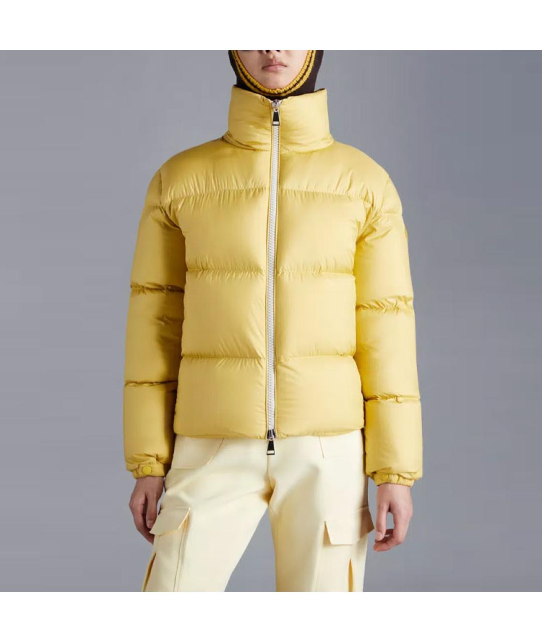 MONCLER Желтая полиамидовая куртка, фото 4